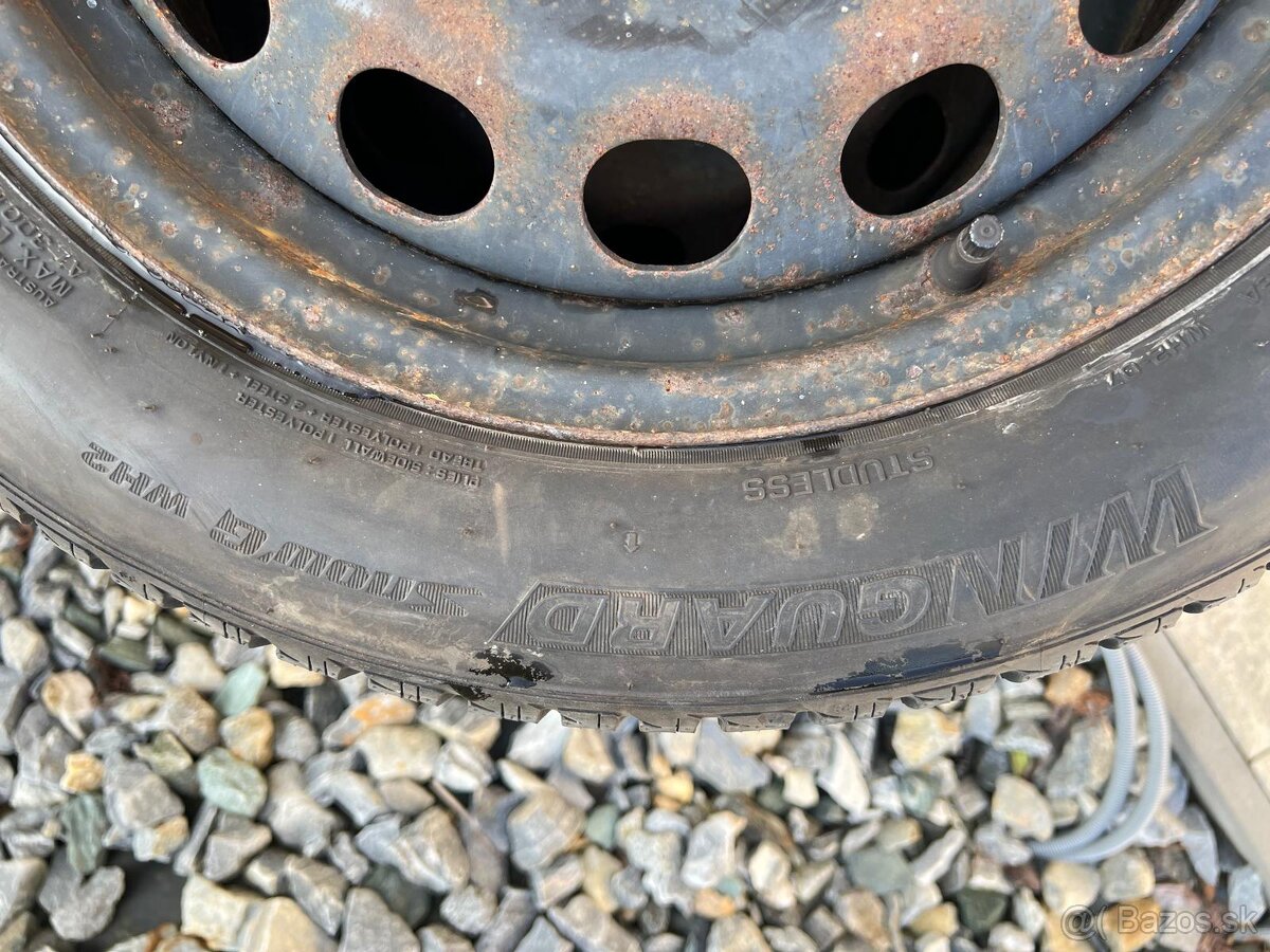 Disky na VW, 5x120, jazdené zimné pneumatiky - 4