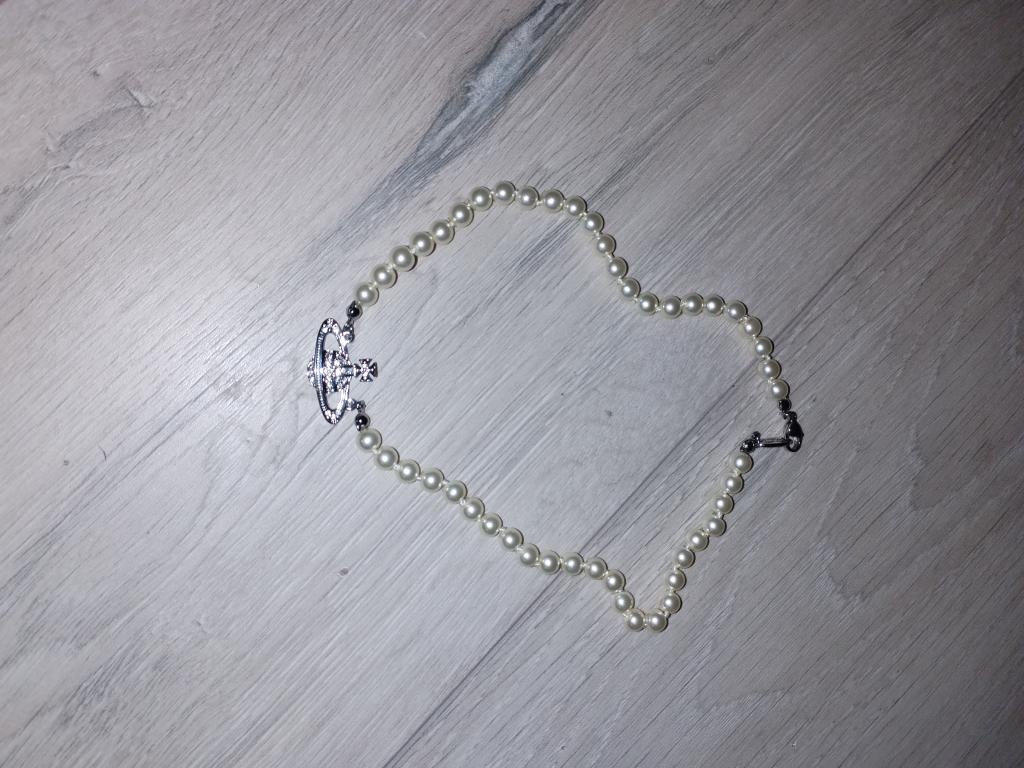 Vivienne westwood strieborný perľový náhrdelník - 4