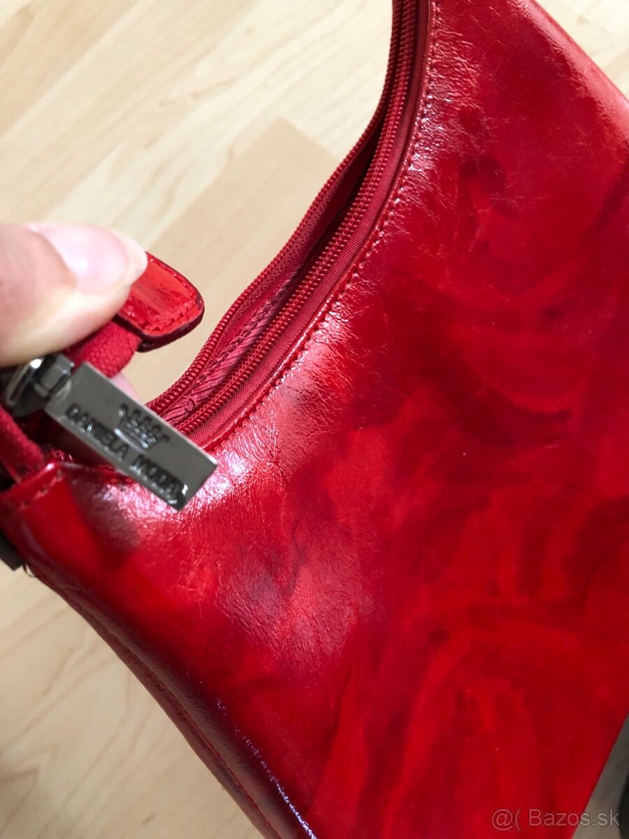 Červená kabelka kožená - 4