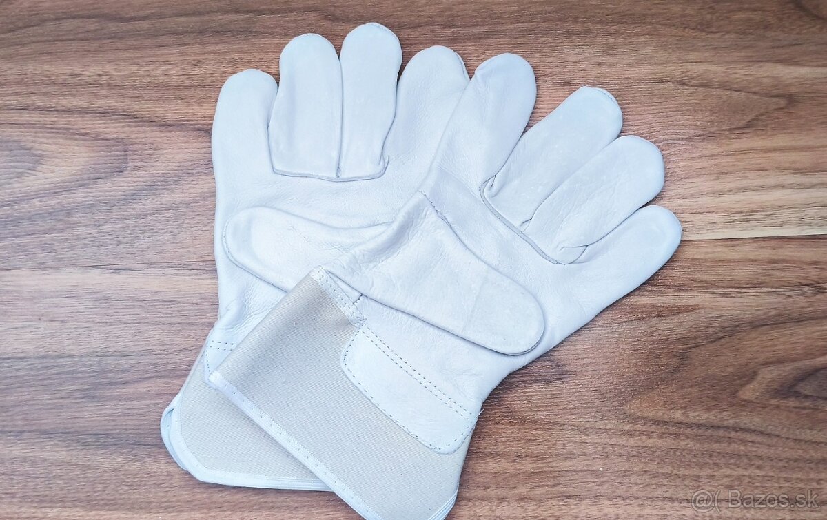 Pracovné rukavice Wurth W20, č. 10, kožené, bielo-krémové - 4
