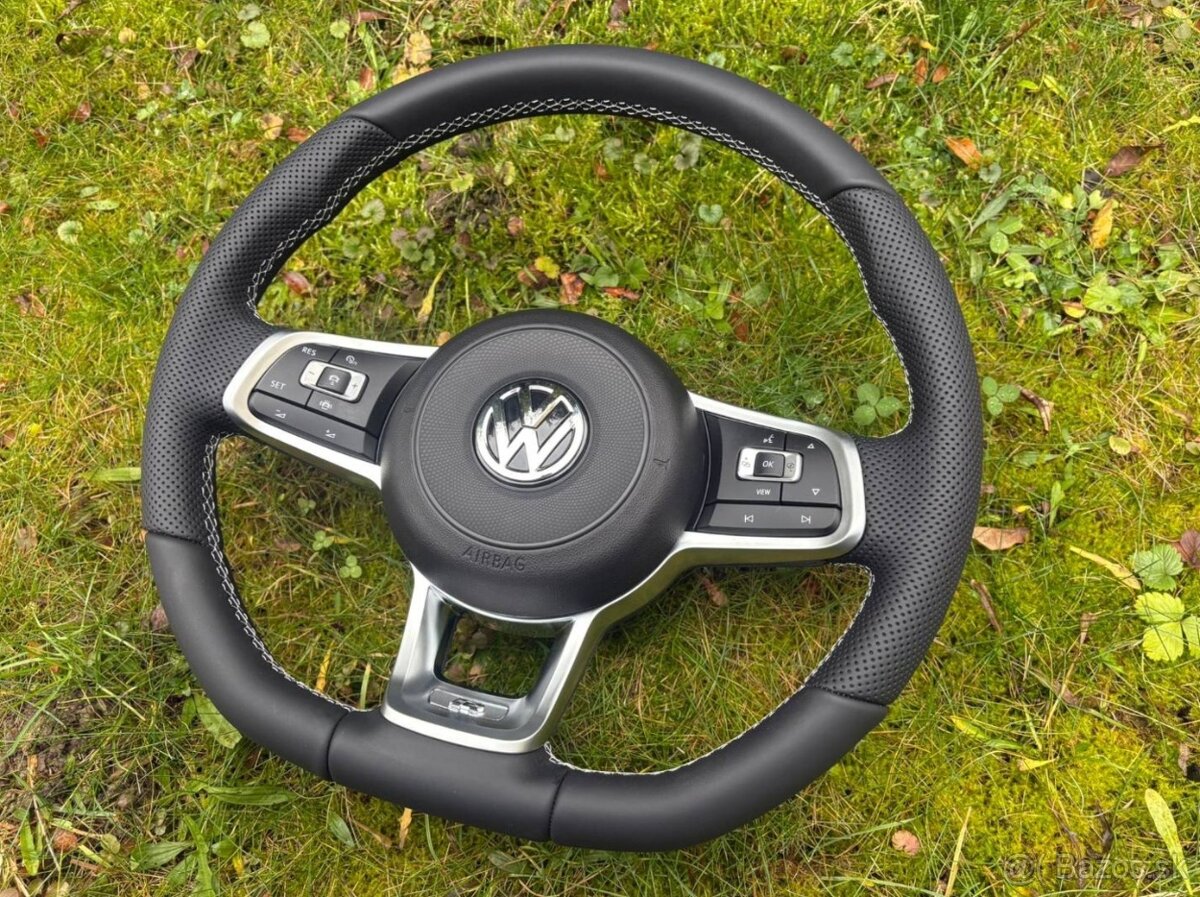 -Rline VW VOLANT KOZENY MULTIFUNKCNY biele šitie - 4