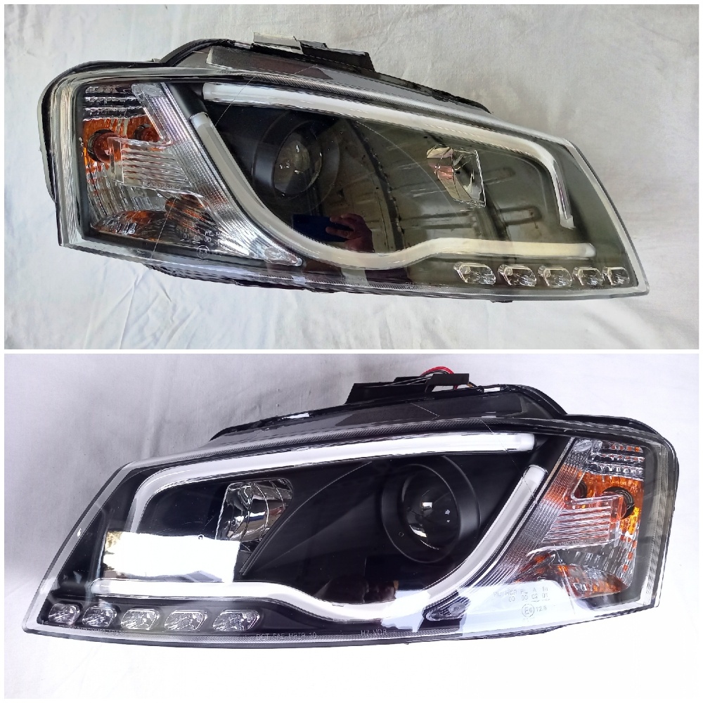 AUDI A3 8P 2003-2008 Led Tube Black Reflektory Predné Svetlá - 4