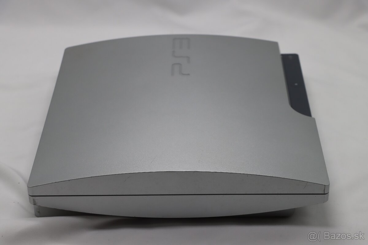 PS3 Slim Silver 320GB + orig ovládač + káble - 4