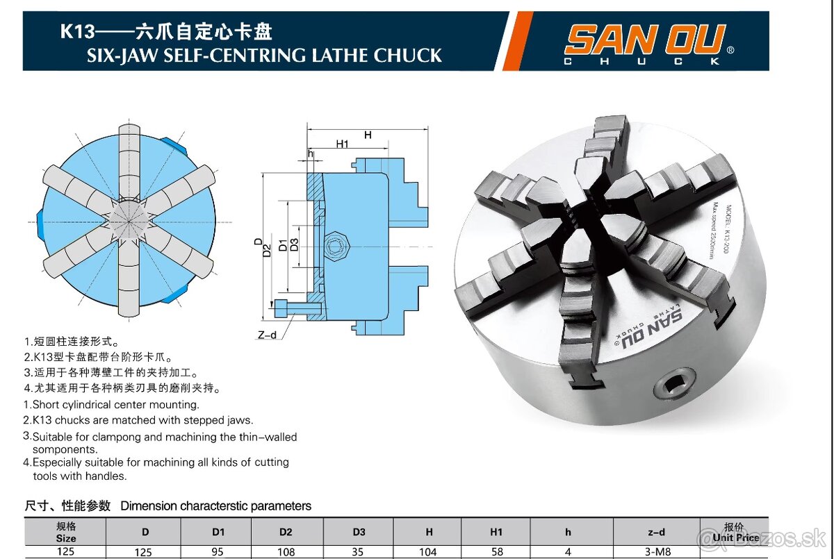6 čeľusťové skľučovadlo - 4