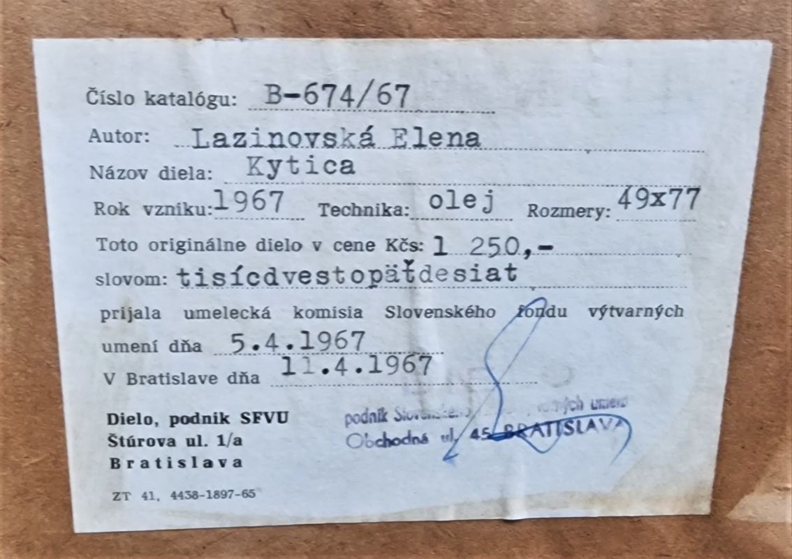 Elena Lazinová - Kytica - Zlatý dážď - olej - 4