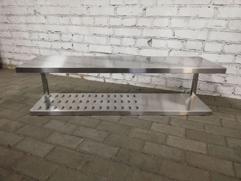 Nerezová nástenná polica dvojposchodová - 4