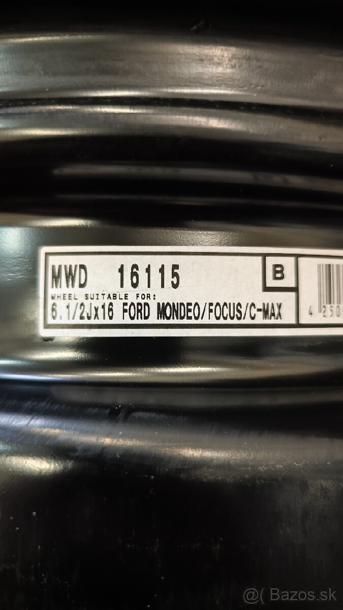 Predám oceľové disky 6,5J x 16 (5x108) - 4