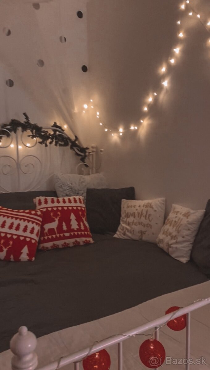 Biela kovová posteľ IKEA - 4