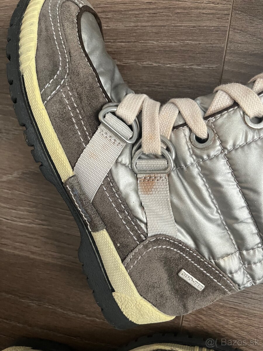 Tammaris damske vysoke zateplene cizmy snehule 39 strieborne - 4