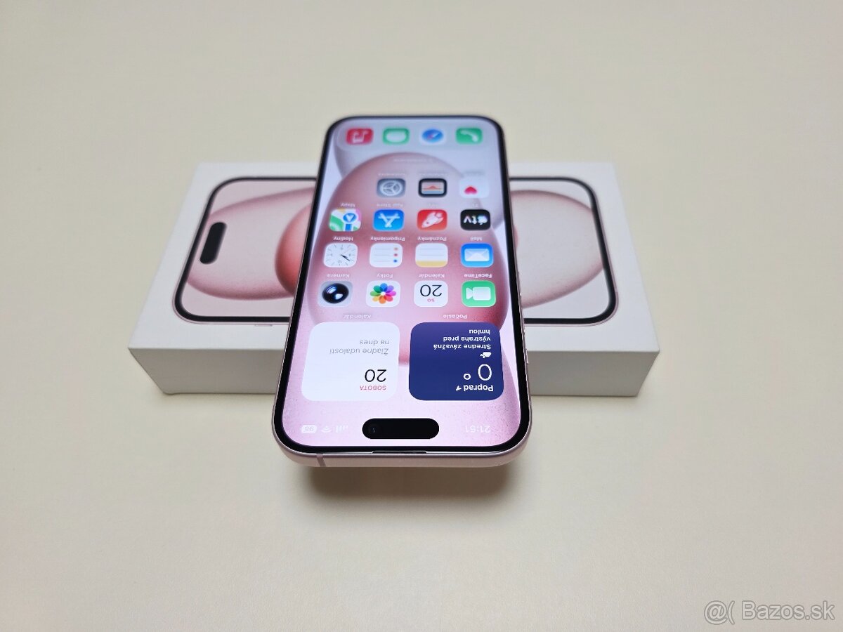 Apple iPHONE 15 PINK 128GB,TOP STAV ,BATERKA 100% - 4