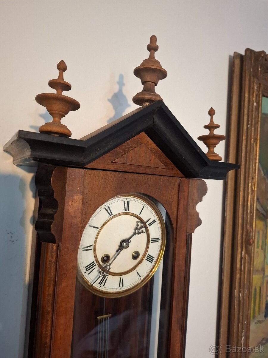 Predám funkčné polbicie nástenné hodiny z konca 19 storočia - 4