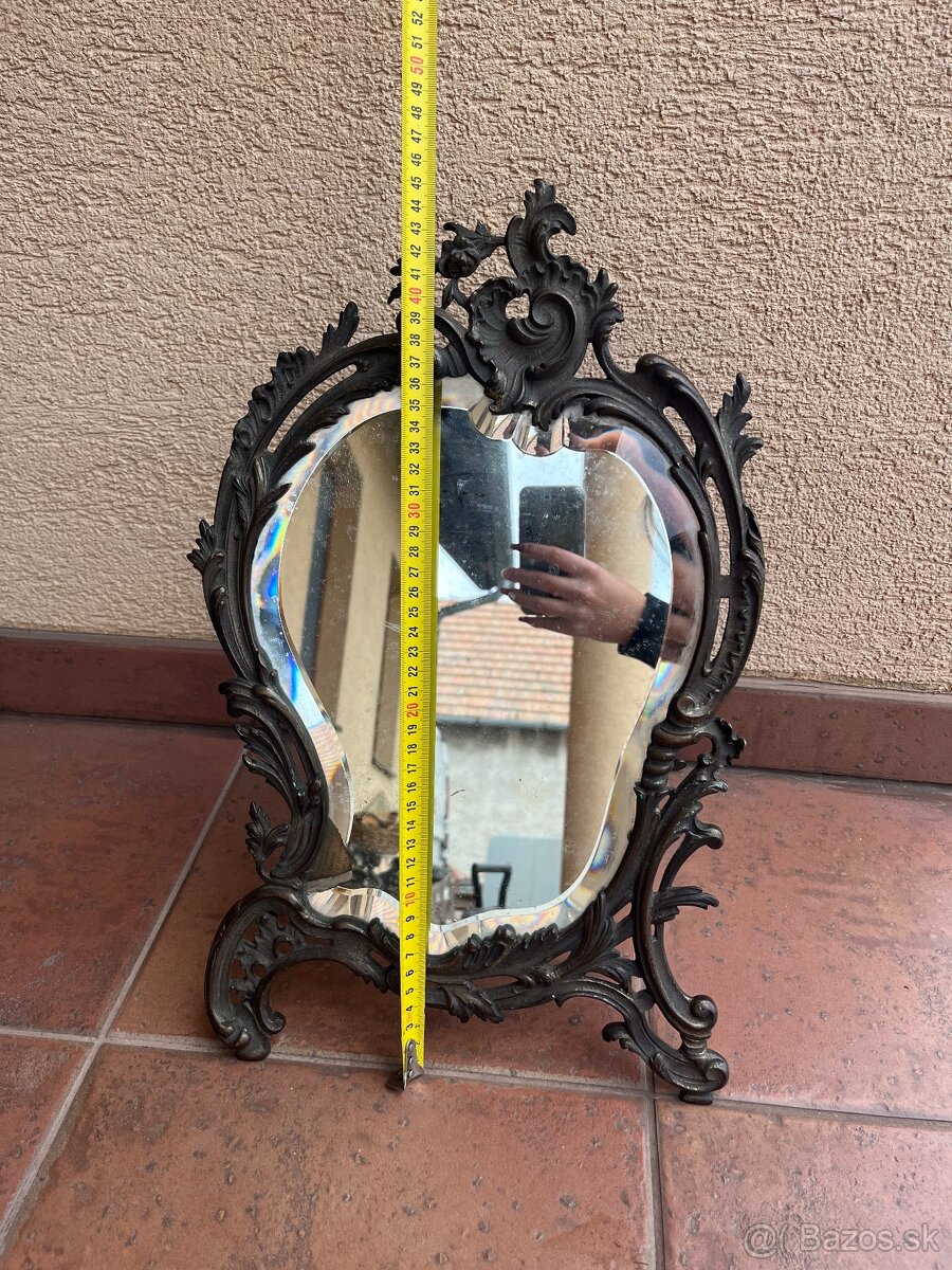 Fazetové zrkadlo v bronzovom ráme - 4