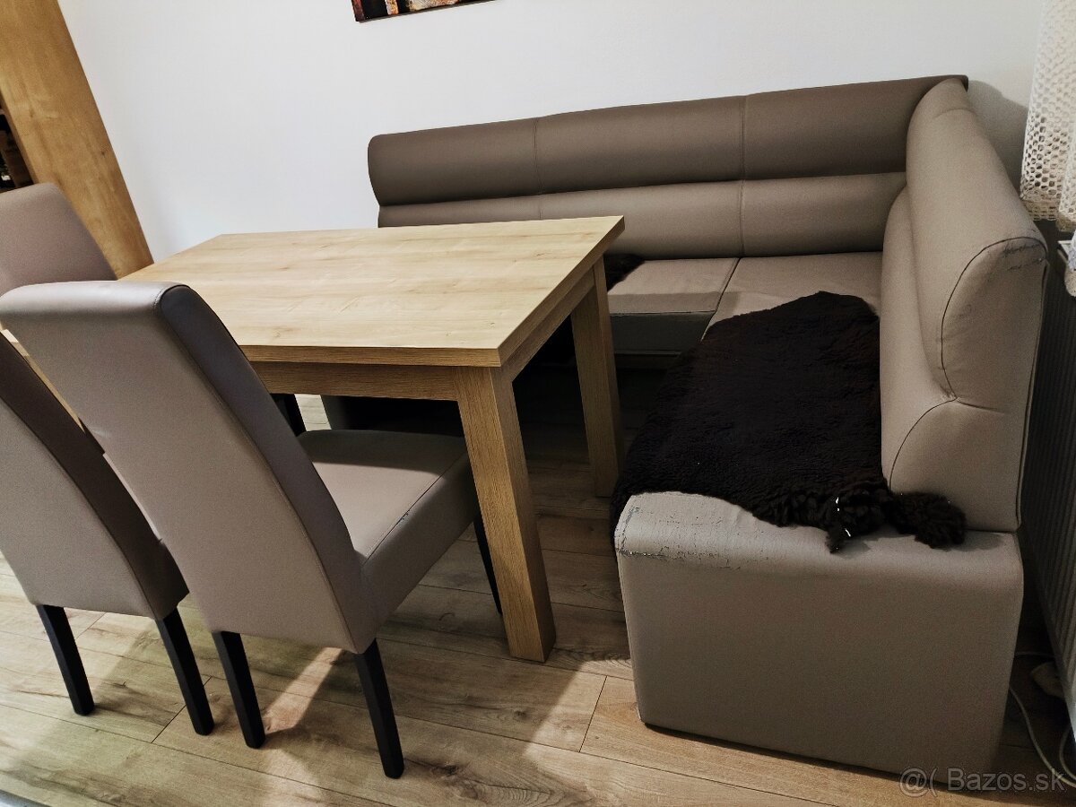 Predám veľkú rohovú lavicu a tri stoličky - 4