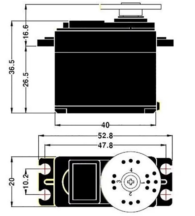 Predam 15kg digi serva standardnych rozmerov, kovove prevody - 4