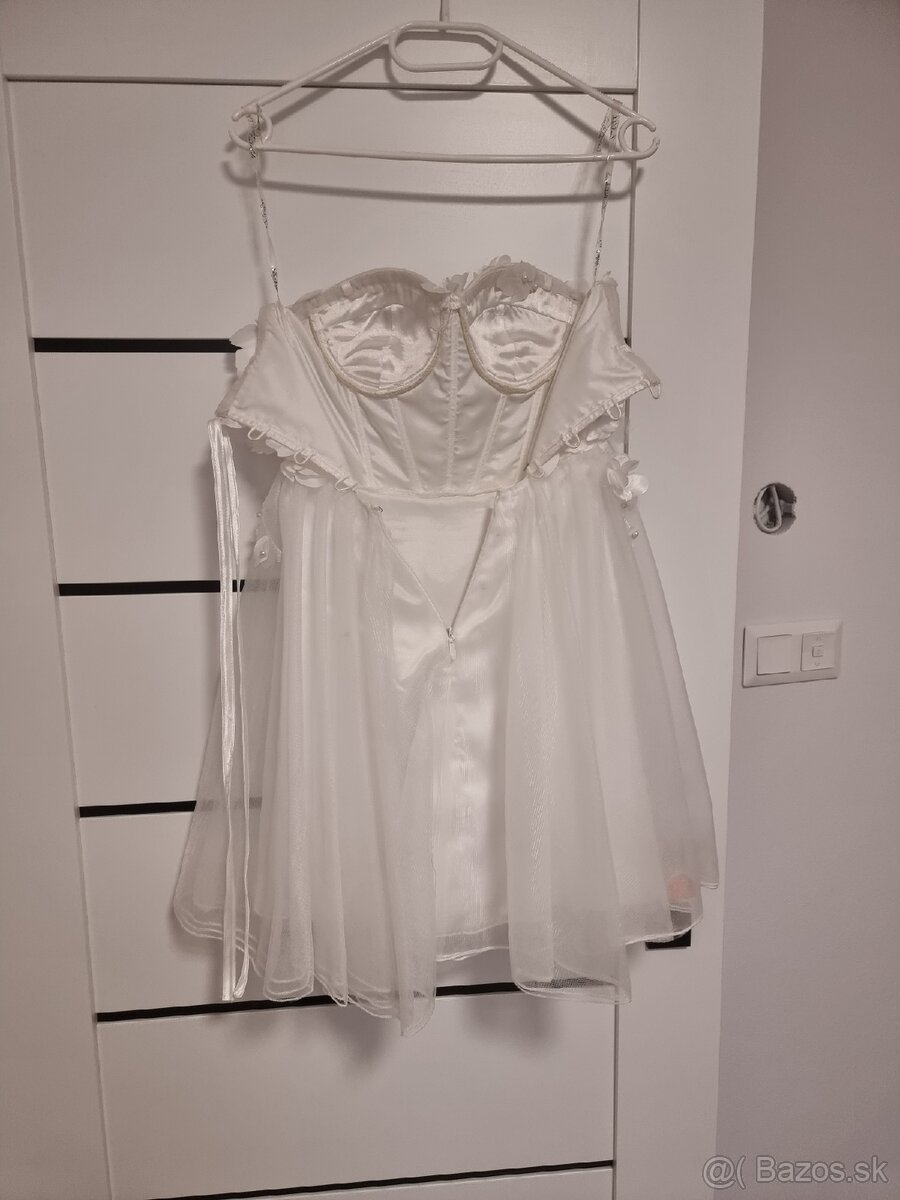 Popolnočné biele šaty - 4