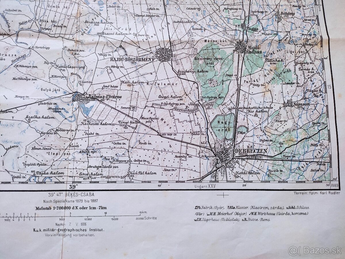 Stara mapa originál Rak.-Uhorsko 1908 Zemplín - 4