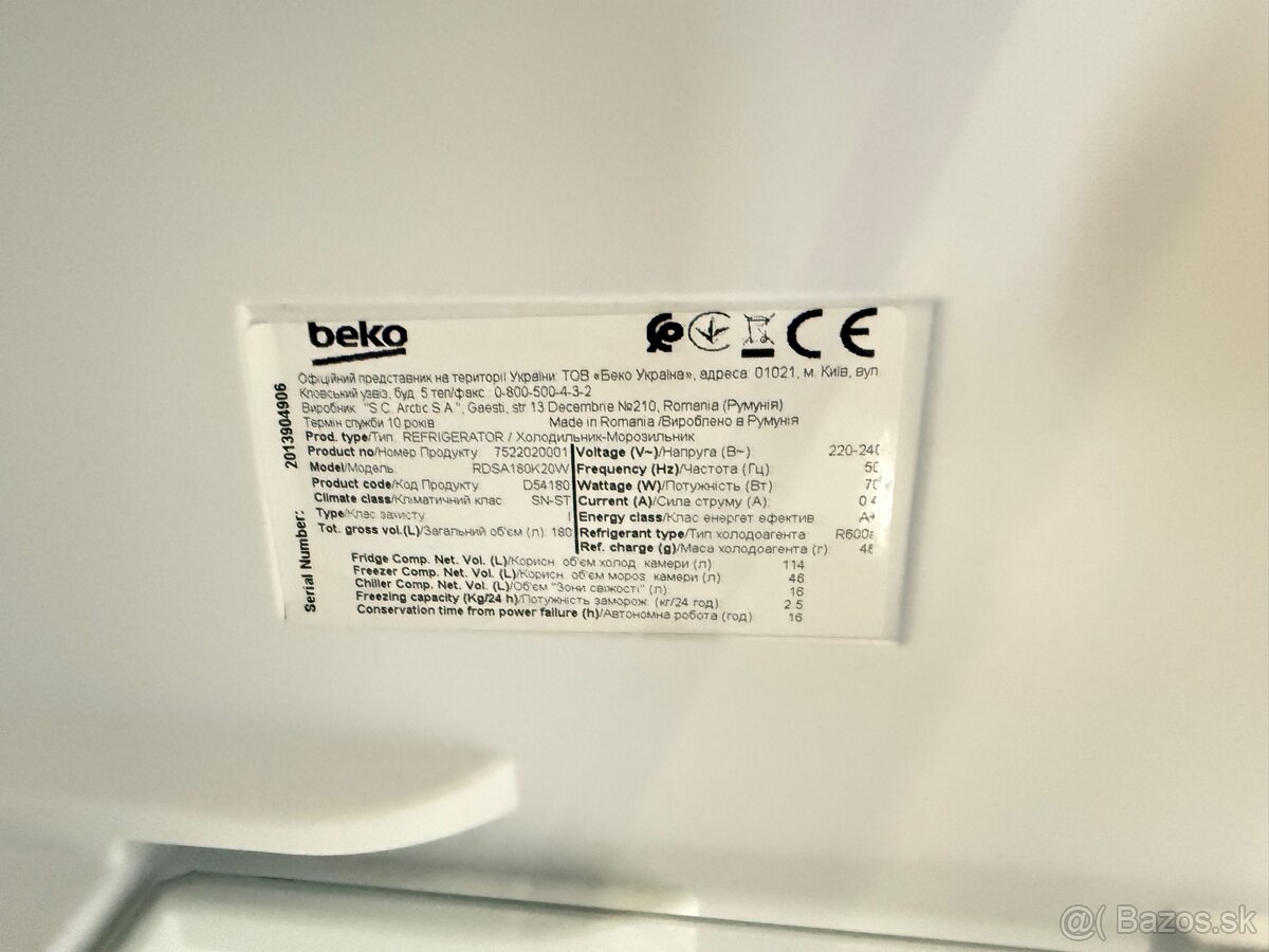 Predám kombinovanú chladničku Beko s malým mraziakom. - 4