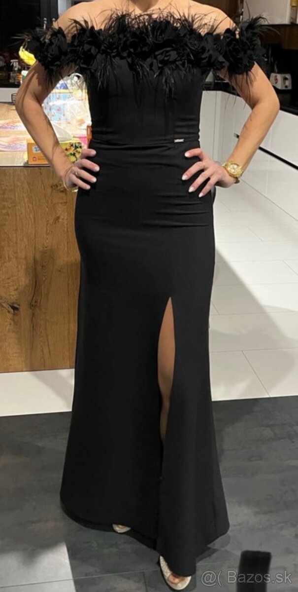 Dámske slávnostne saty s pierkami - 4