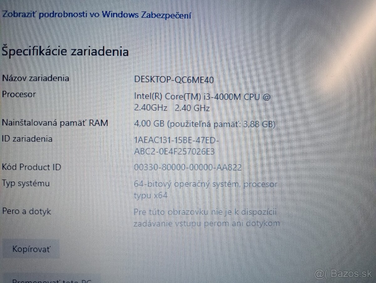 predám HP PROBOOK 470 G1 , 17" displej , WINDOWS 10 - 4