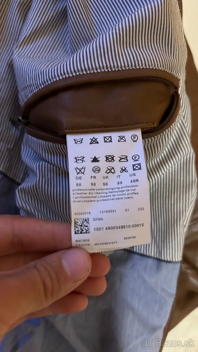 Pánska kožená bunda Boss Hugo Boss 58 Originál - 4