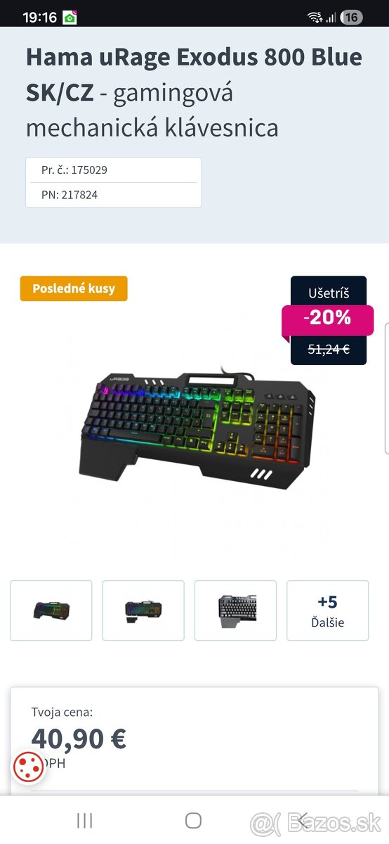 MECHANICKA Klavesnica Hama Urage - 4