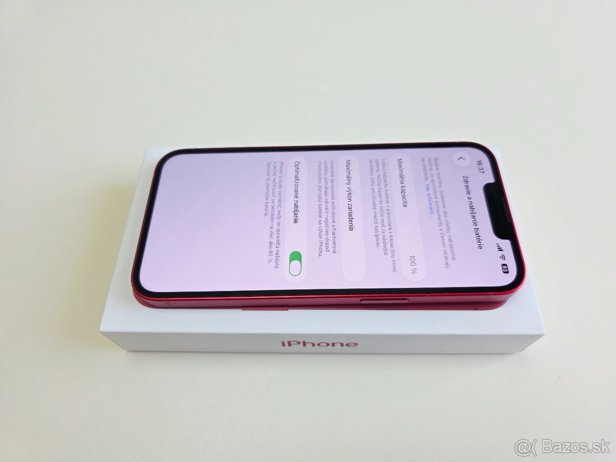 APPLE IPHONE 13 128GB RED,BATERKA 100% - 4