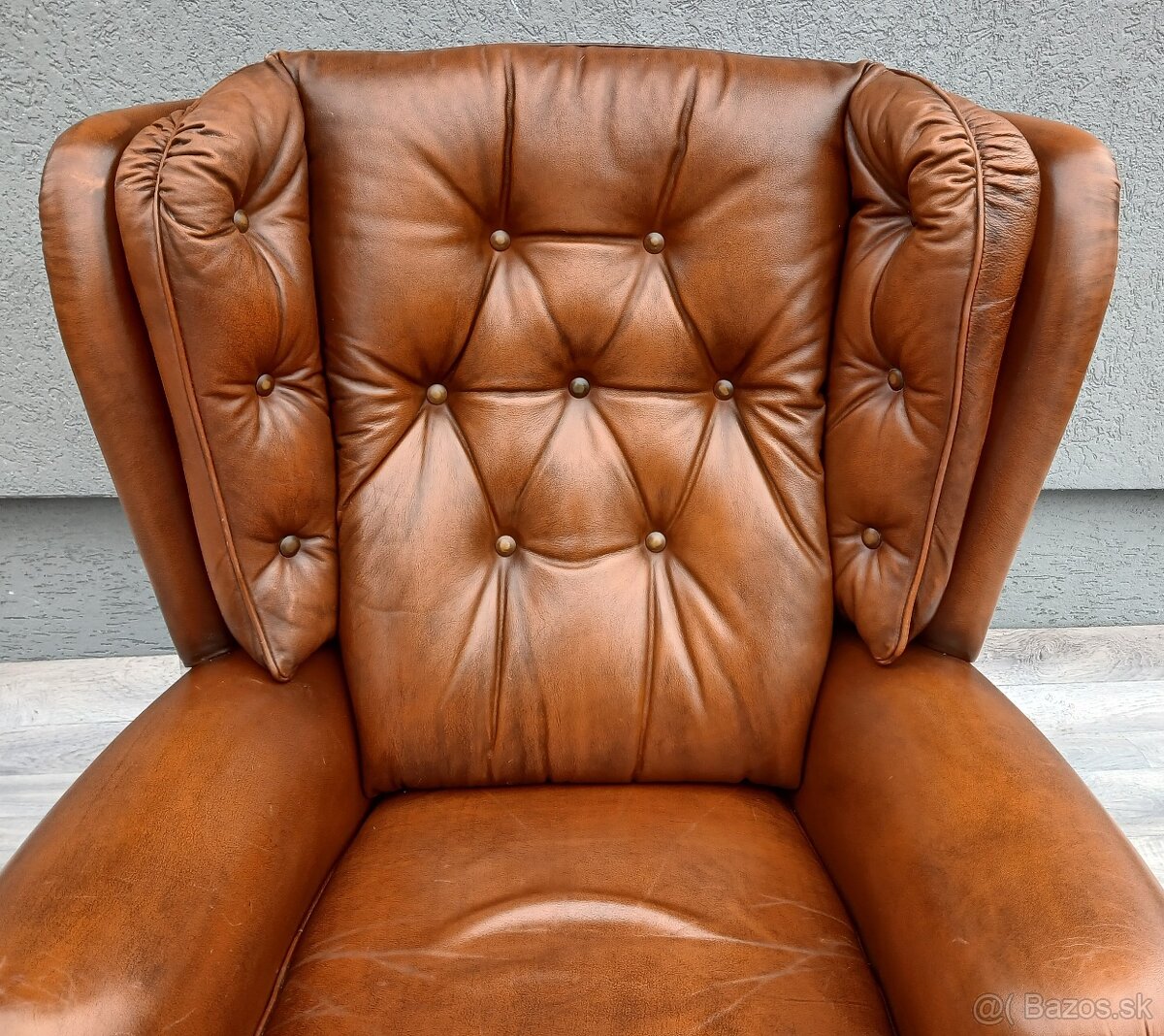 Kreslo kožené “ UŠIAK “ – hnedé. - 4