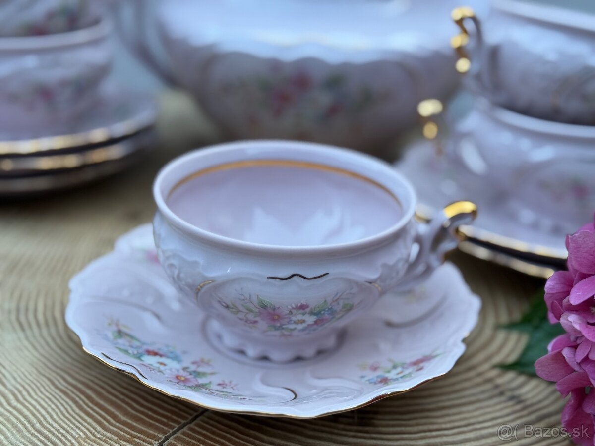 Ružový karlovarský porcelán H&C Chodov - 4