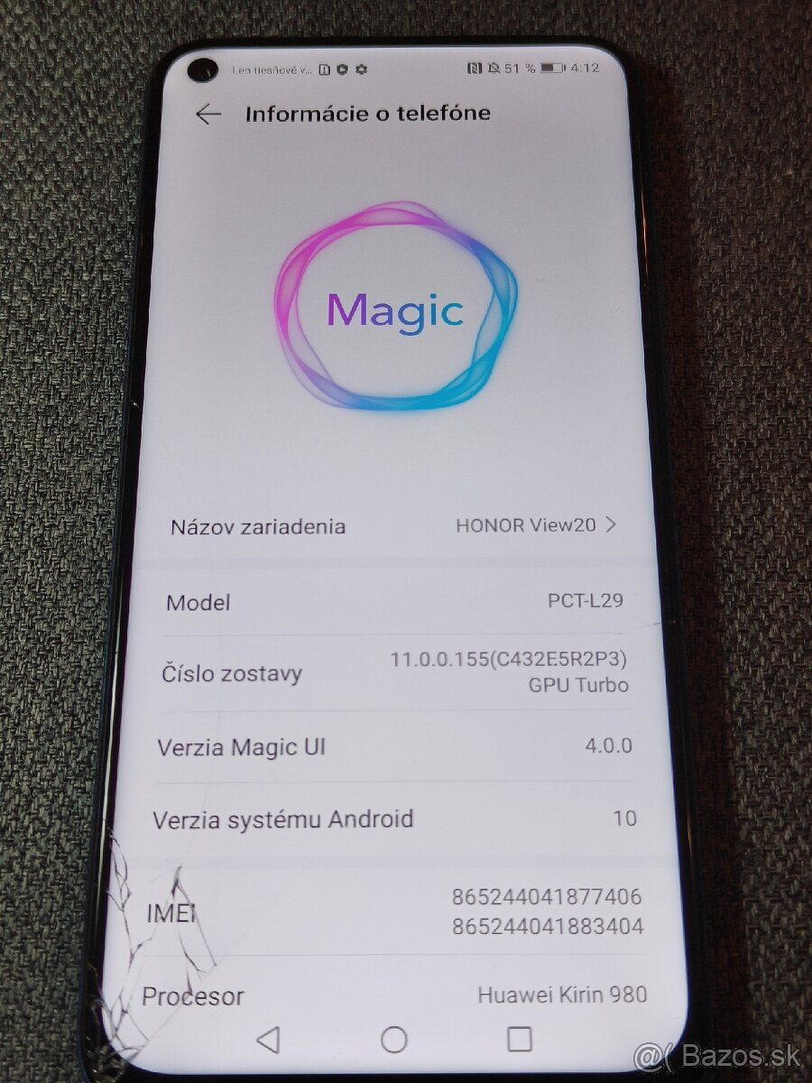 Lacno Predám Honor View 20 (6/128GB) 40€📱 - 4