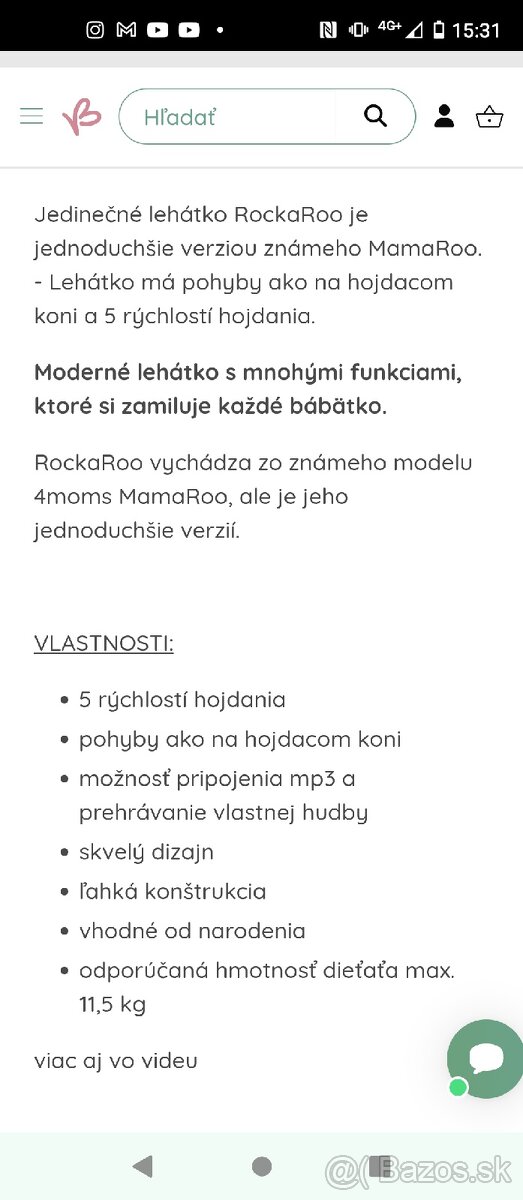 Lehátko rockaroo 4moms - 4