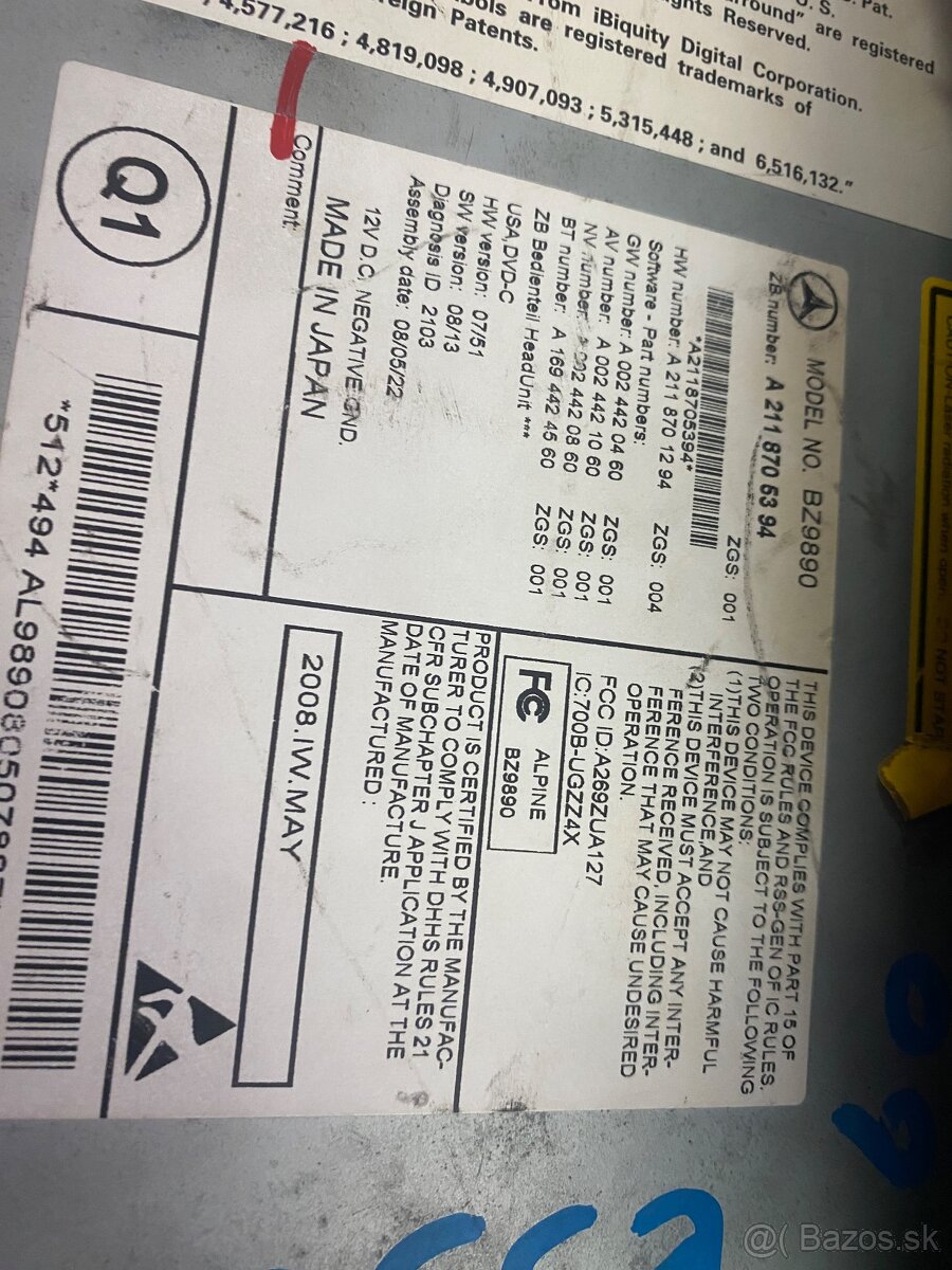 NTG 2.5 comand APS rádio pre Mercedes w211 E - 4