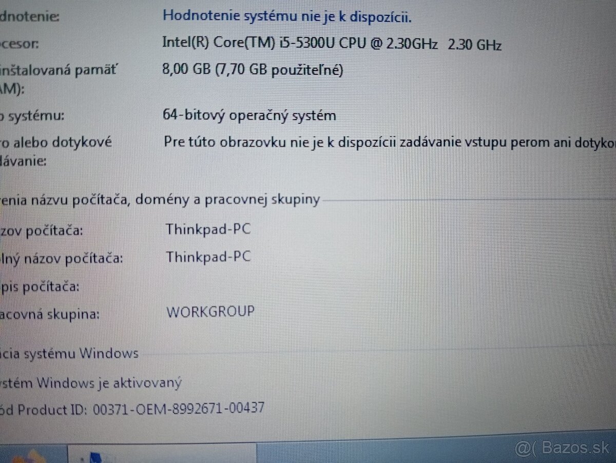 Lenovo Thinkpad T450 , Windows 7 , Intel core i5 , 8gb ram - 4