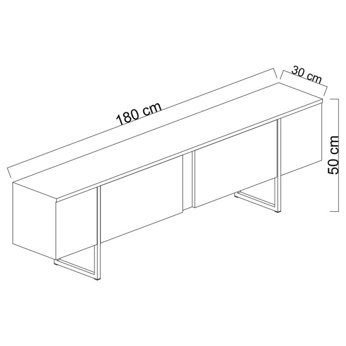 TV komoda LUXE - antracitová/zlatá - 4