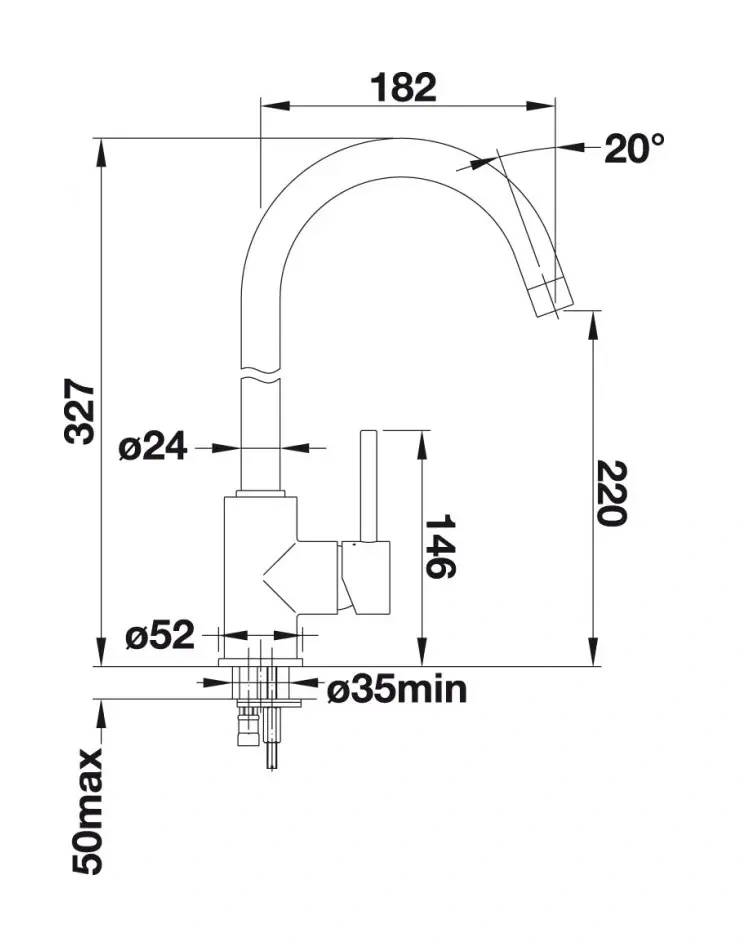 Kuchynská drezová batéria páková Blanco MIDA chrómová 517742 - 4