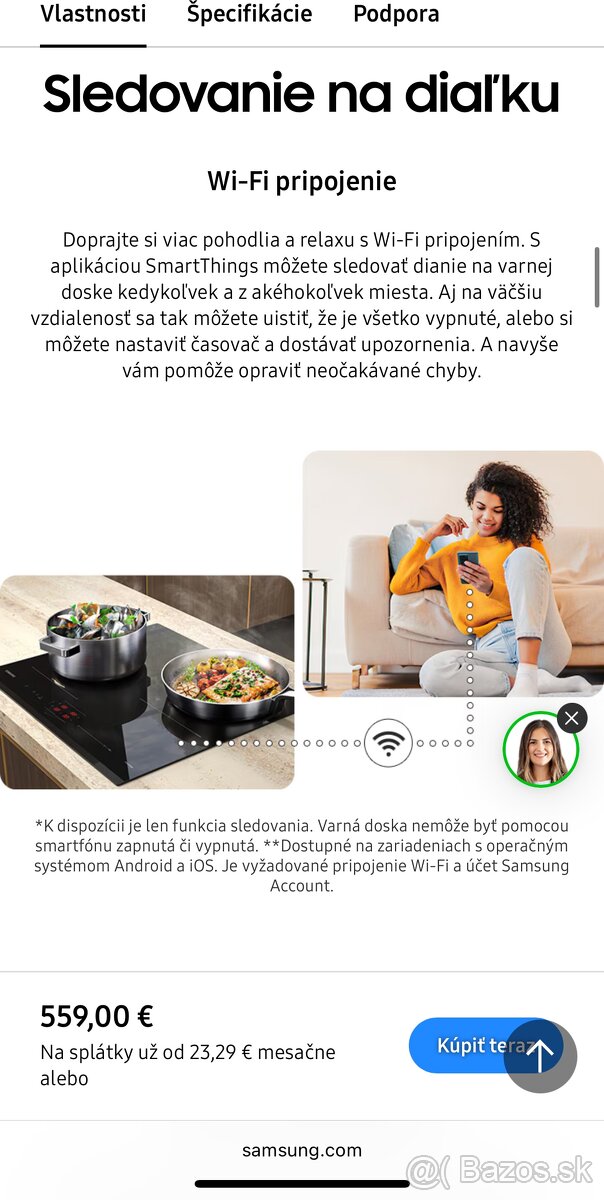 Indukčná doska Samsung NZ64B6056GK/U2 s Flex Zone+ - 4