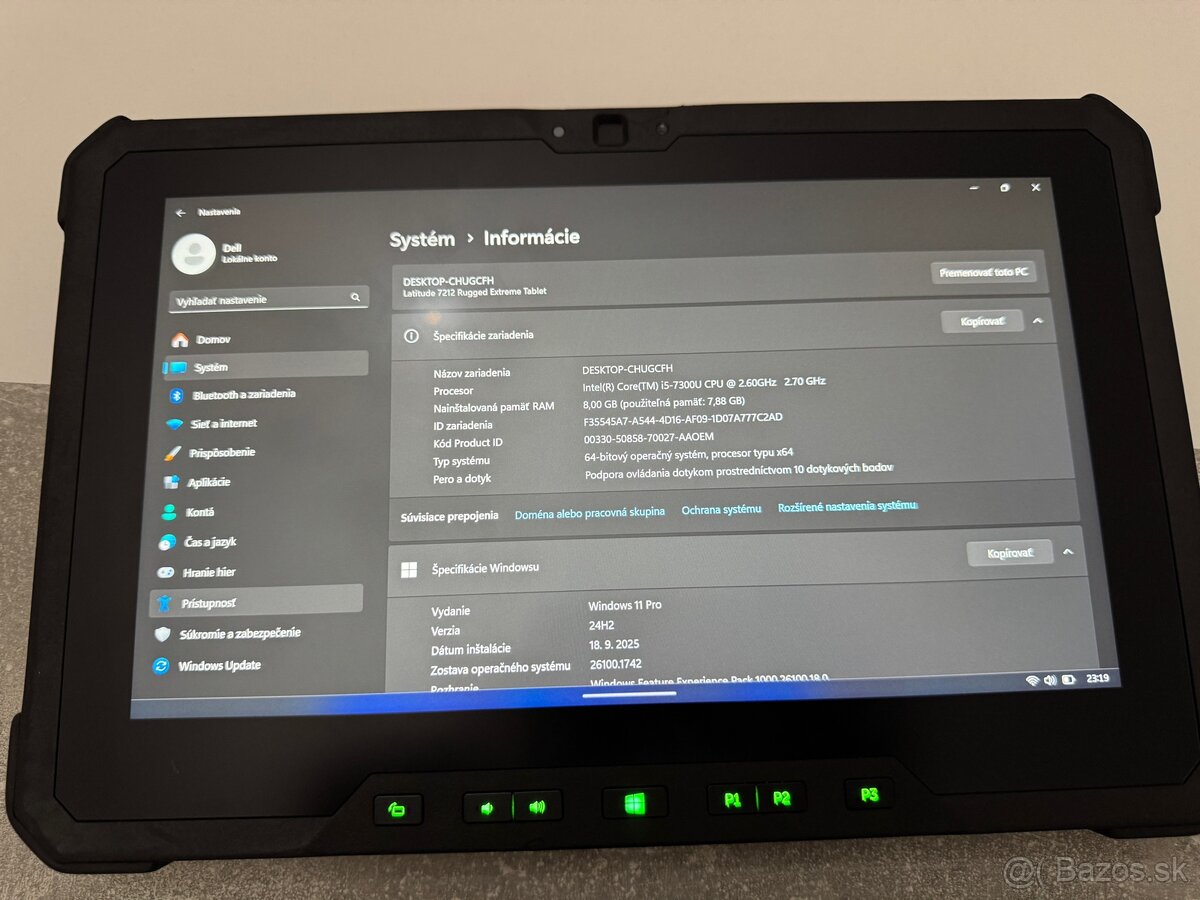 Dell 7212 Rugged i5 8GB/512GB SSD Win11 - 4