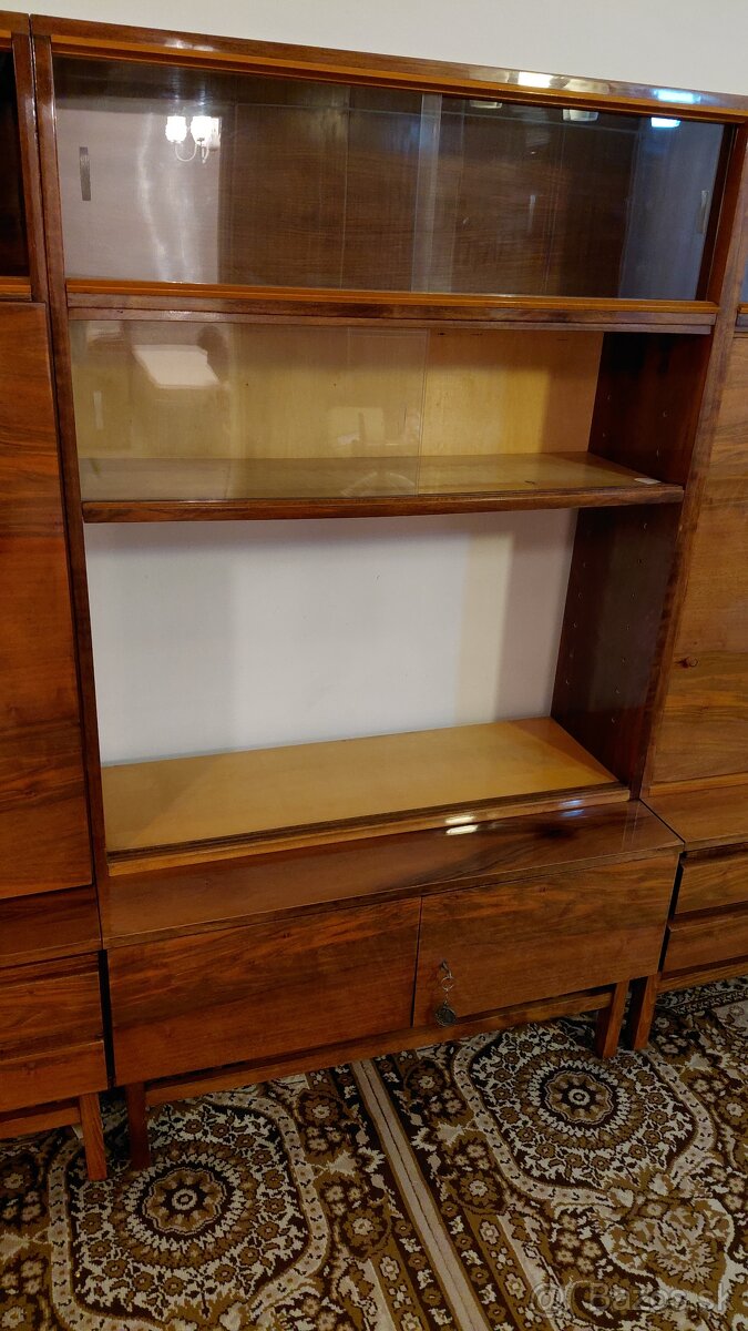 Retro obývacia stena lesklý mahagon - 4