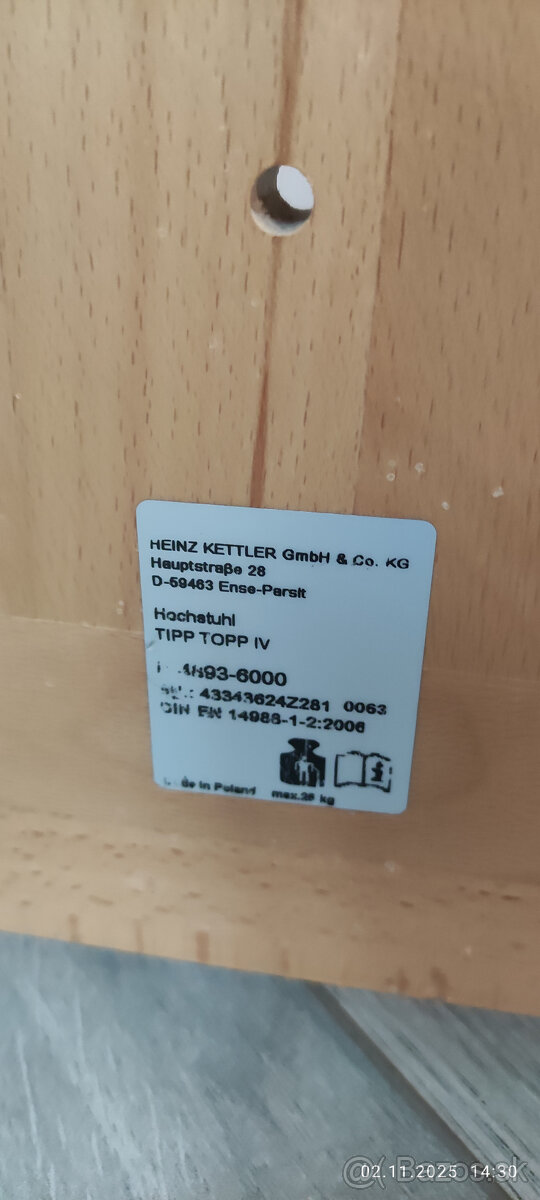 Detská stolička jedálenská Heinz Kettler - 4