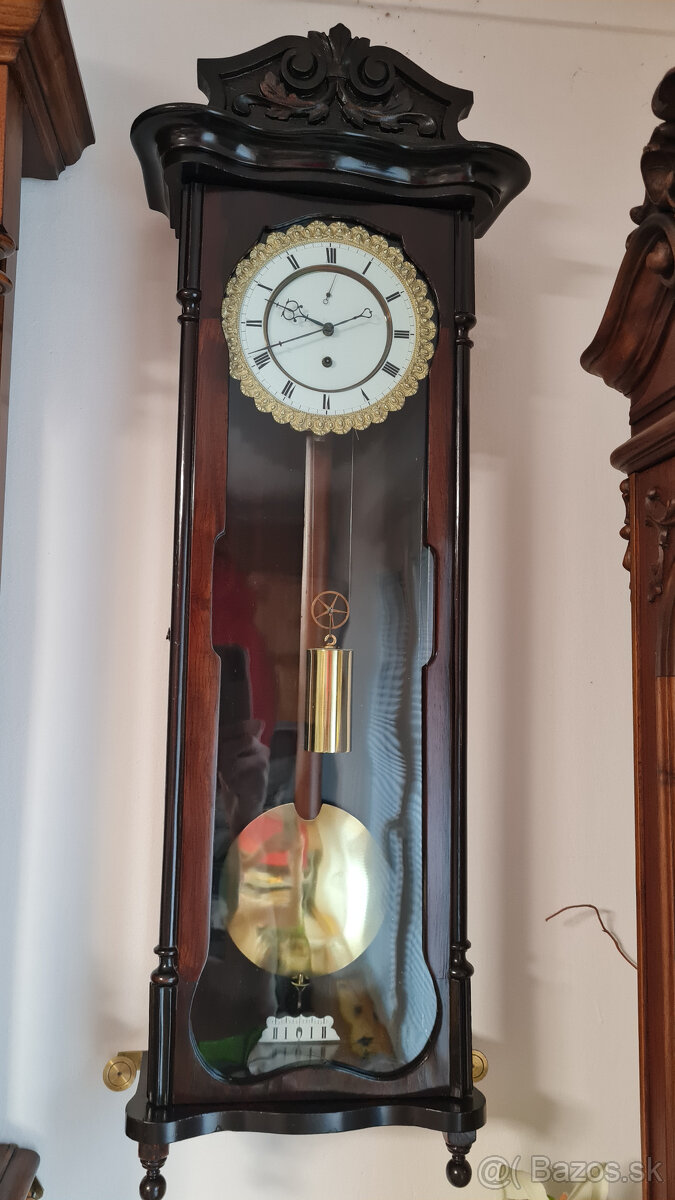 Starožitné nástenné hodiny Biedermeier Vienna - 4
