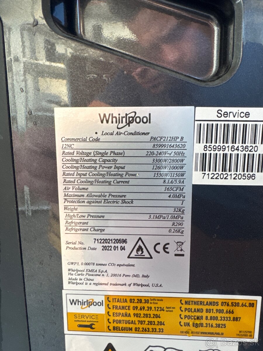 Mobilná klimatizácia Whirlpool PACF212HP B – chladenie aj kú - 4