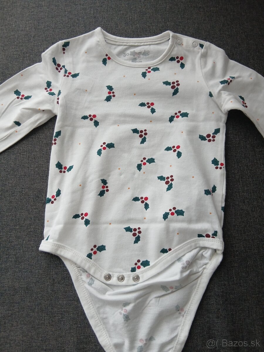 Vianočná súprava pre dievčatko, body + šaty veľ.86 - 4