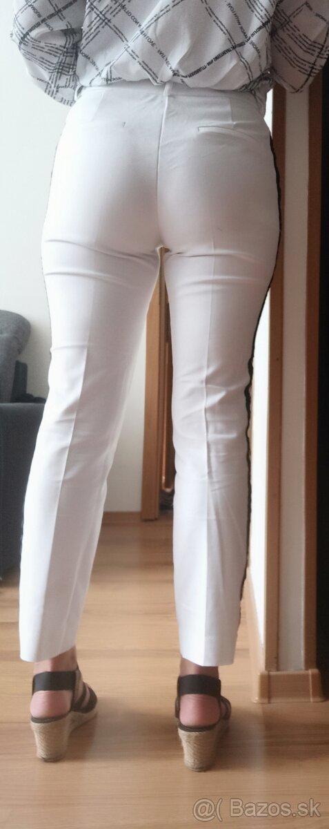 Biele elegantné nohavice - veľk. M - 4