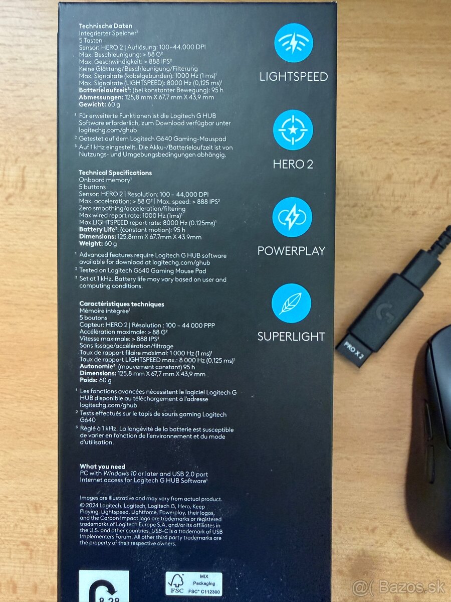 Logitech g pro x superlight 2 čierna - 4