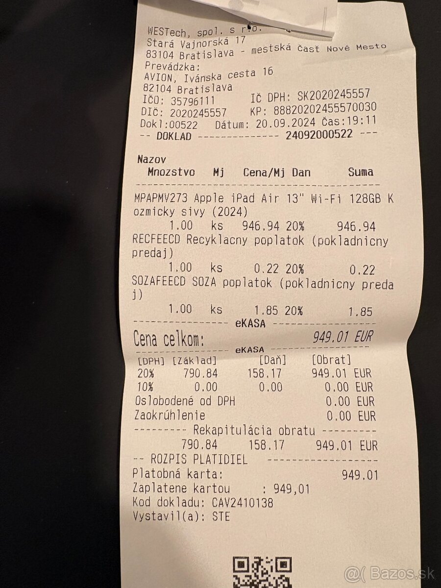 Tablet Apple iPad Air 13" M3 Wi-Fi 128GB + obal+Apple Penci - 4