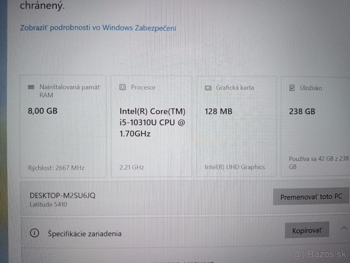 Dell Latitude 5410 , Intel core i5 , ssd , WIN10 , 8gb ram - 4
