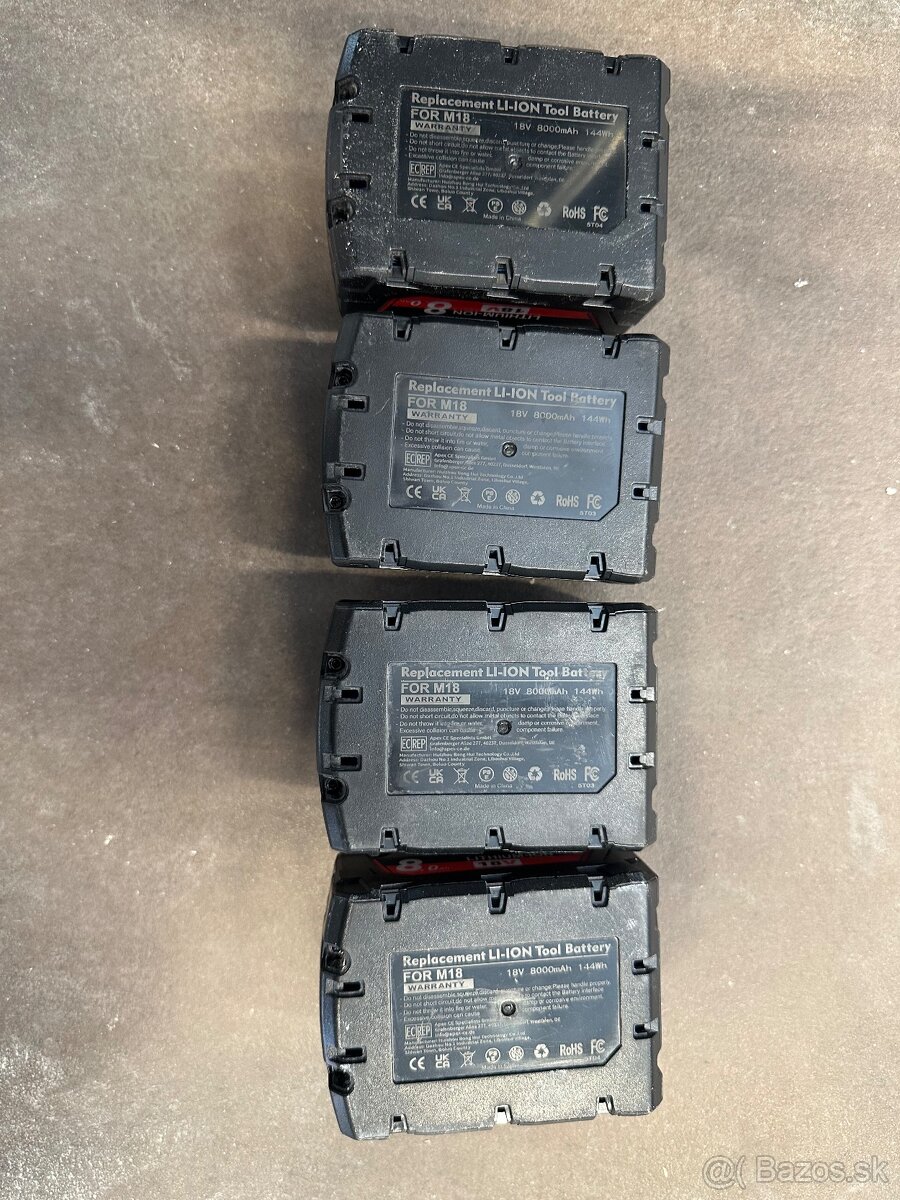Batérie pre milwaukee M18 8.0AH - 4