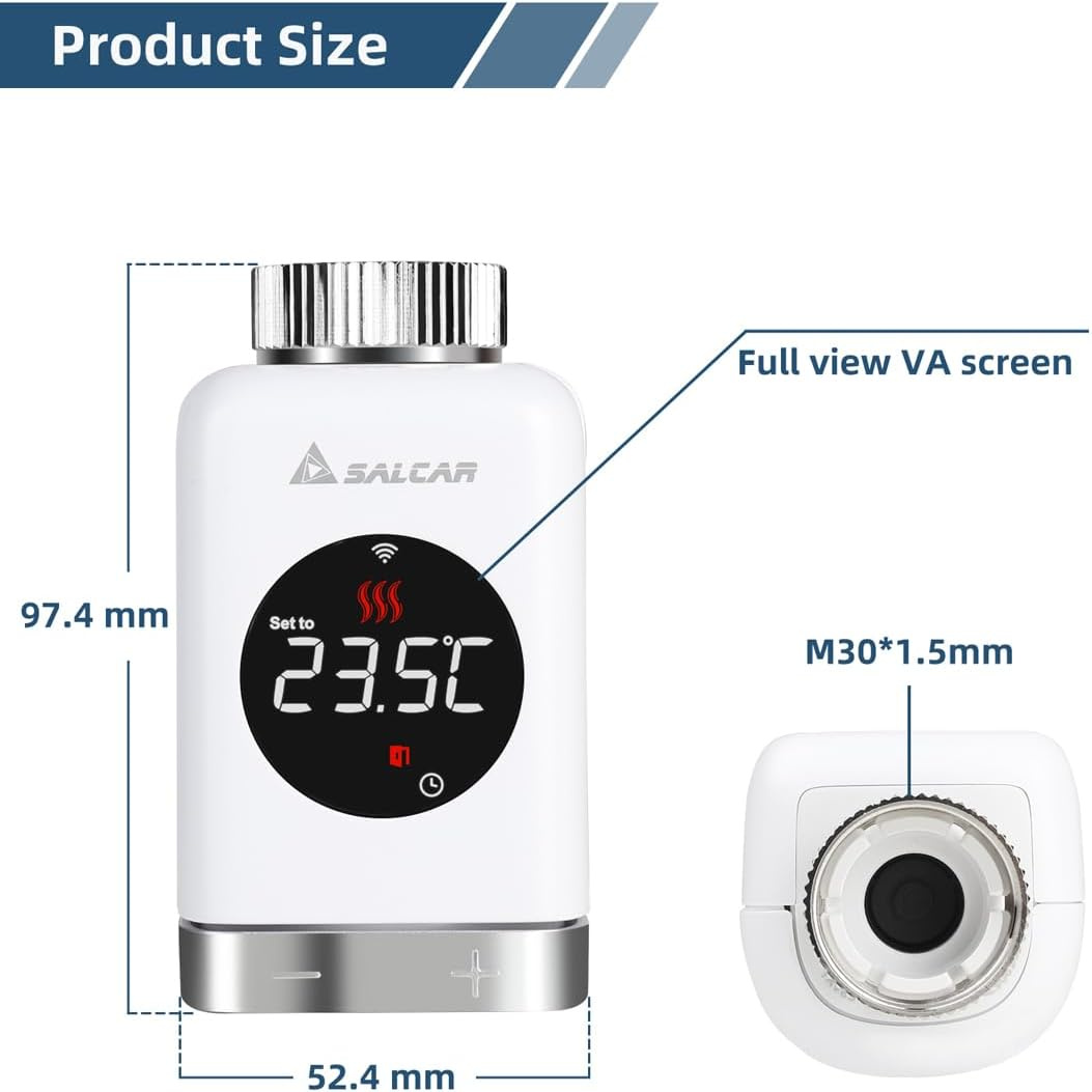 SALCAR radiátorový termostat TRV801W - 4