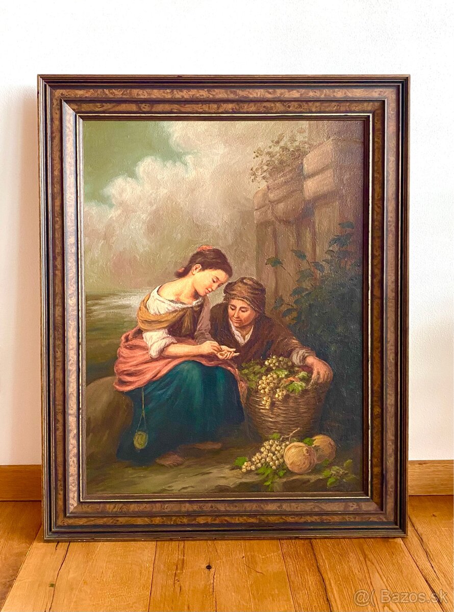 Starý krásný obraz, olejomalba na plátně - 4