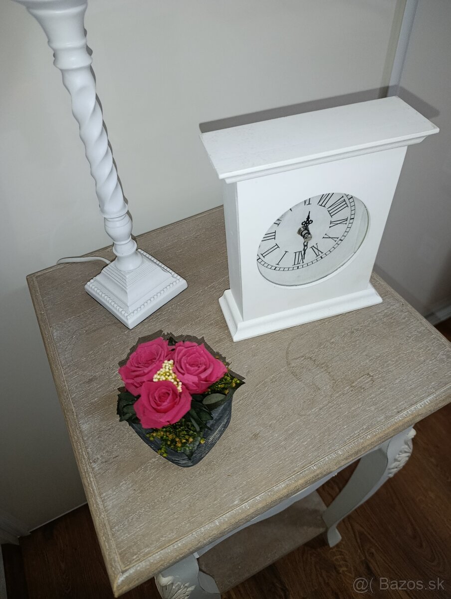 Vintage stôl + lampa + hodiny - 4