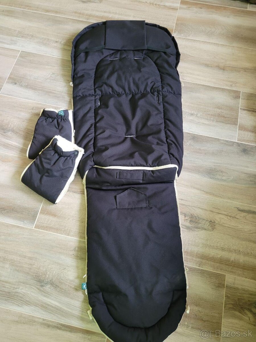 Kvalitný fusak + madlá na kočík - ovčia merino vlna - 4